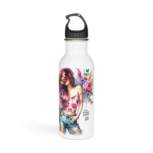 I Am My Own Happily Ever After Stylish Floral Stainless Steel Water Bottle, Trendy Hydration Bottle, Eco-Friendly Gift, Fitness Accessories, Summer Travel Gear