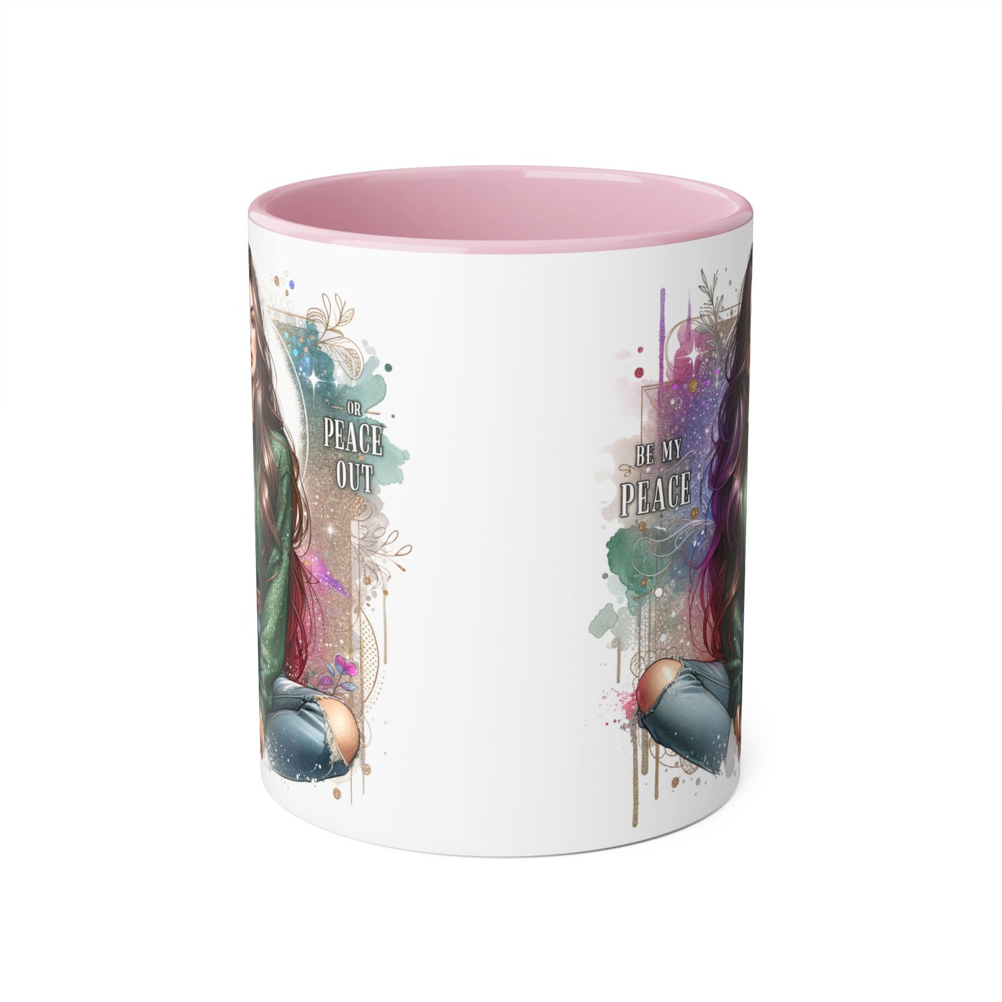 Artistic Be My Peace or Peace Out Mug, Inspirational Coffee Cup, Great for Relaxing Moments, Perfect Gift for Friends, Unique Home Decor, Peaceful Vibe