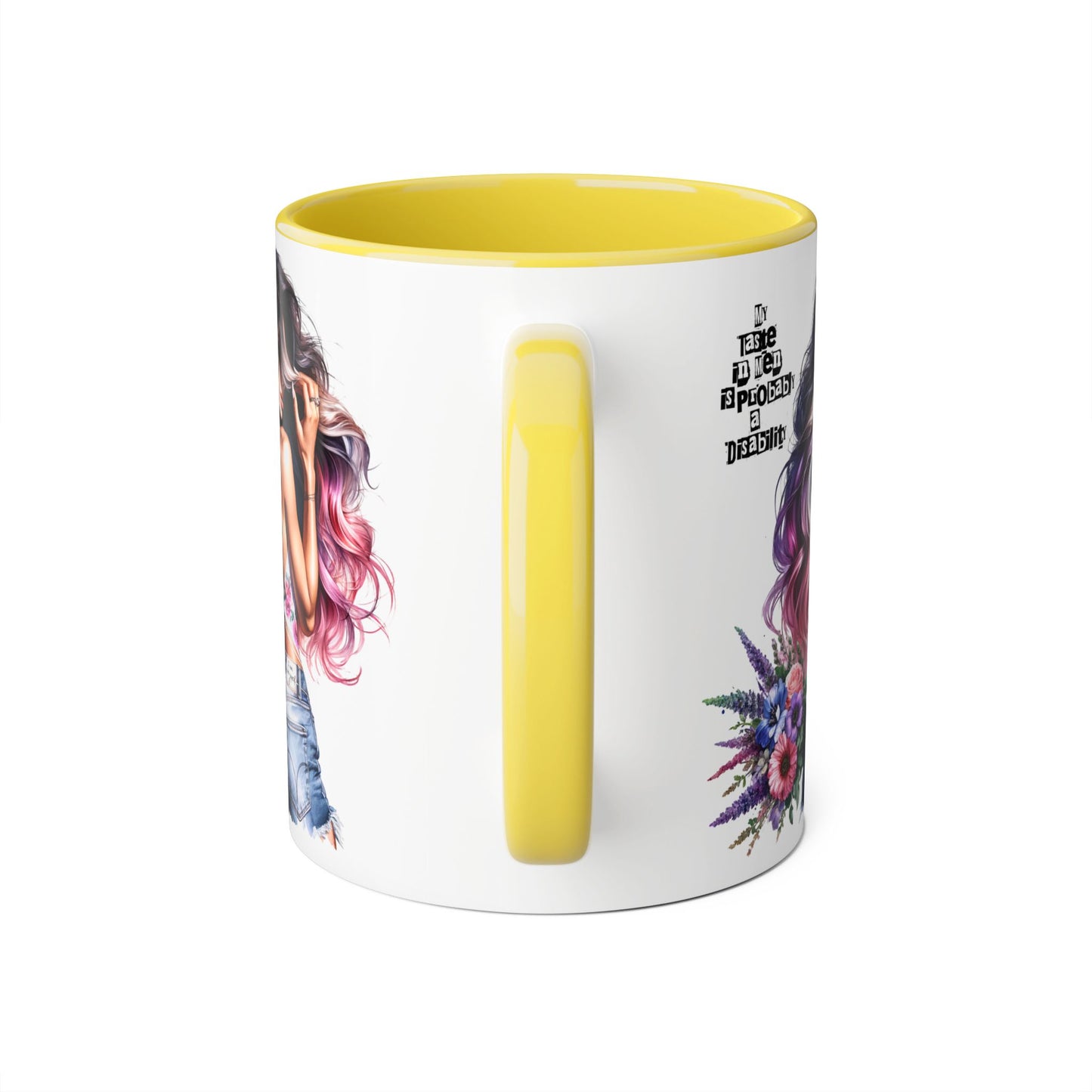 Funny Accent Mug - My Taste in Men is Probably a Disability Humor 11oz Cup