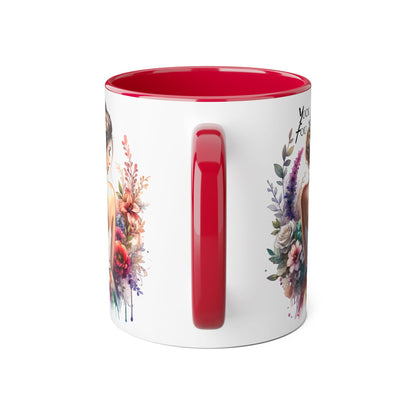 Yuck Fou Floral Artwork Accent Mug, 11oz Coffee Mug, Unique Gift for Her, Bohemian Style Mug, Personalized Coffee Cup