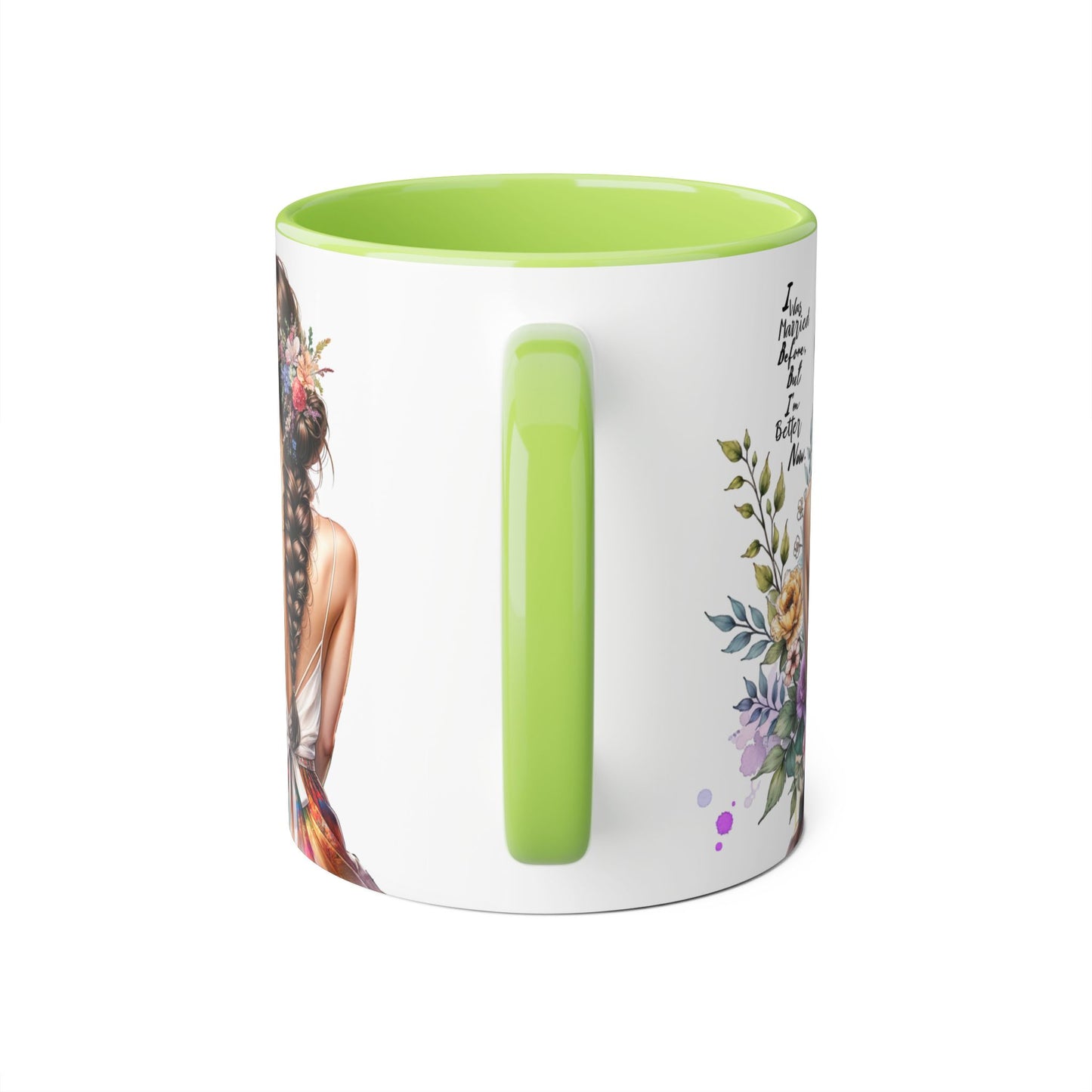I Was Married Before But I'm Better Now Inspirational Floral Accent Mug - Perfect for Gifts, Home Decor, Coffee Lovers, Motivational Quotes, Self-Improvement