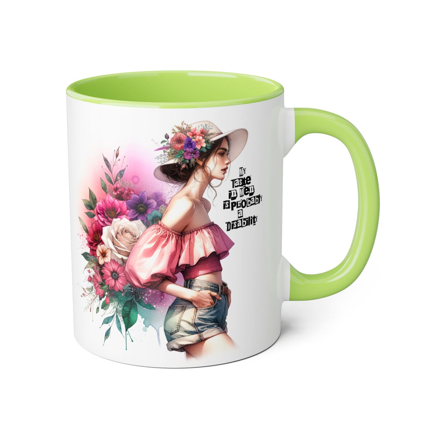 Funny Accent Mug - My Taste in Men is Probably a Disability Humor 11oz Cup