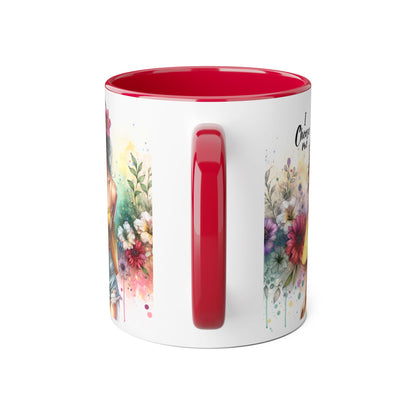 I Choose Me Floral Themed Accent Mugs, 11oz - Eco-Friendly Gift for Self-Care, Birthdays, Friends, Tea Lover, Inspirational Quotes