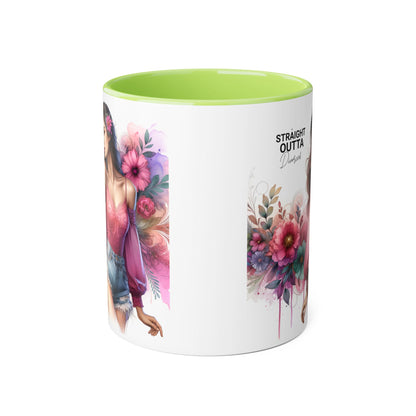 Straight Outta Divorced Humoristic Stylish Accent Mug, Floral Coffee Cup, Gifts for Her, Straight Outta, Unique Art Mug, Home Decor, Birthday Present