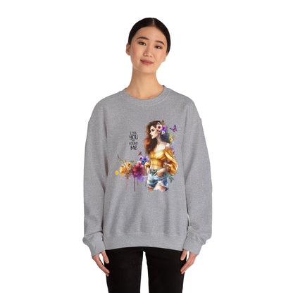 Lost You And Found Me Floral Art Crewneck Sweatshirt, Cozy Unisex Sweater, Gift for Her, Spring Fashion, Inspirational Quote Apparel