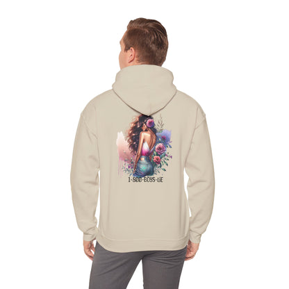 1-800-Boys-Lie Beautiful Floral Mermaid Hoodie - Unisex Heavy Blend™, Perfect for Cozy Days, Gifts, Beach Lovers, Everyday Wear