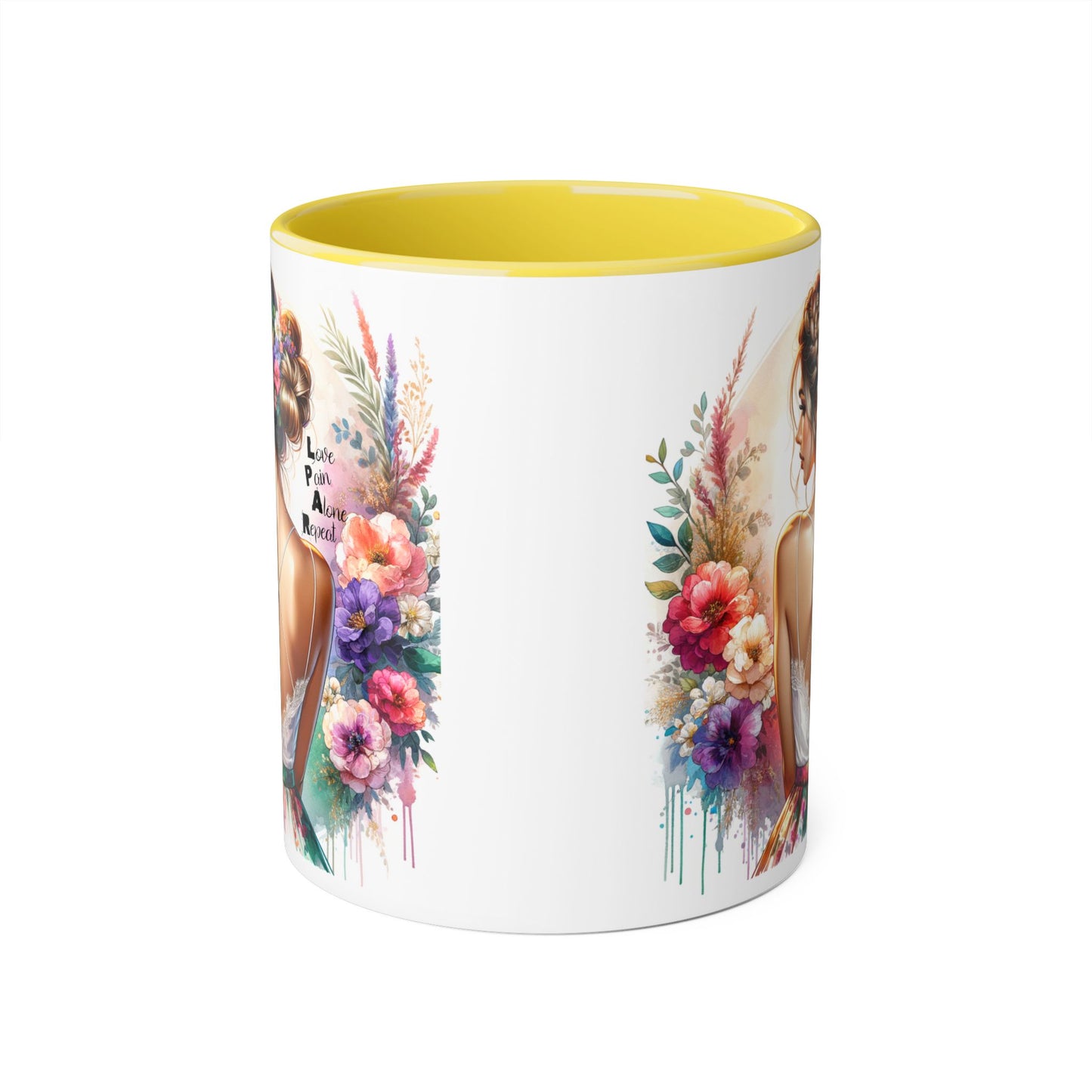 Floral Latte Mug, Inspirational Coffee Cup, Boho Style Mug, Gift for Her, Art Print Mug, Relaxing Beverage Mug