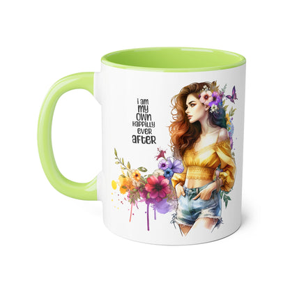 I Am My Own Happily Ever After Empowering Floral Mug, Perfect Gift for Self-Love, Coffee Lovers, or Celebrations like Birthdays and Weddings