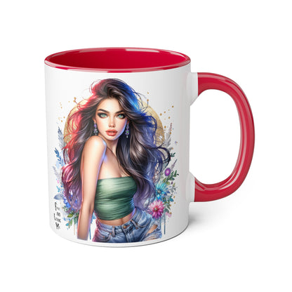 Bohemian Accent Mugs, Artistic Coffee Cup, Colorful Floral Mug, Gift for Her, Unique Art Collection, Cozy Vibe