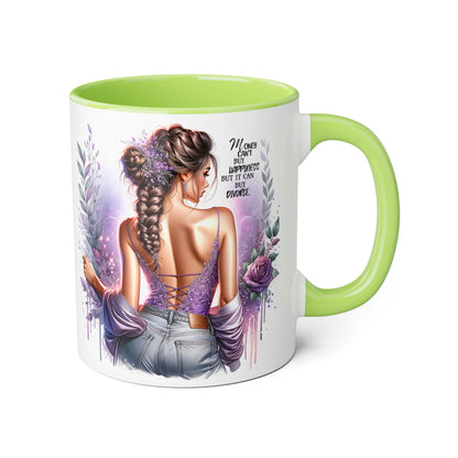 Money Can't Buy Happiness But It Can Buy Divorce Humoristic Artistic Affirmation Mug, Limitless Potential Coffee Cup, Inspirational Gift for Her, Motivational Drinkware, Empowerment Mug