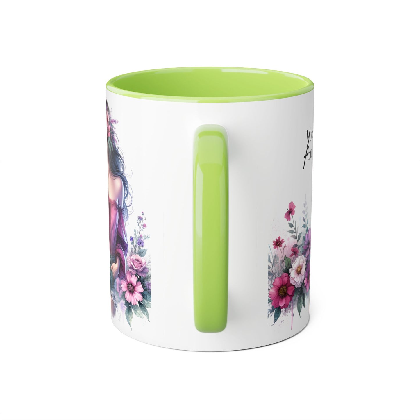 Yuck Fou Floral Boho Accent Mug, 11oz Coffee Cup, Gifts for Her, Birthday Present, Unique Art Mug, Home Decor