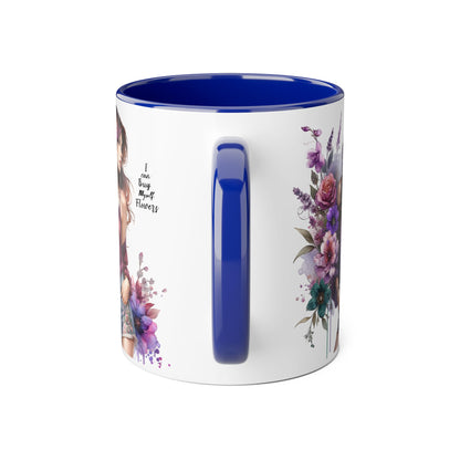 I Can Buy Myself Flowers Floral Art Accent Mug, 11oz Coffee Cup for Flower Lovers, Gift for Her, Boho Kitchen Decor, Unique Art Mug