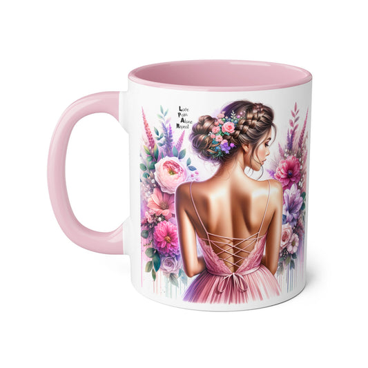 Floral Elegance Mug - Inspirational Coffee Cup, Gift for Her, Wedding Favor, Valentine's Day, Home Decor