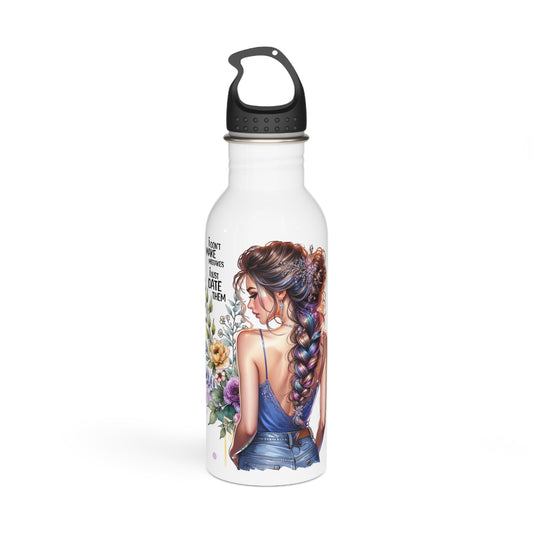 I Don't Make Mistakes, I Date Them Chic Floral Water Bottle, Motivational Sports Flask, Fitness Gift for Women, Eco-Friendly Hydration, Inspirational Gift for Her