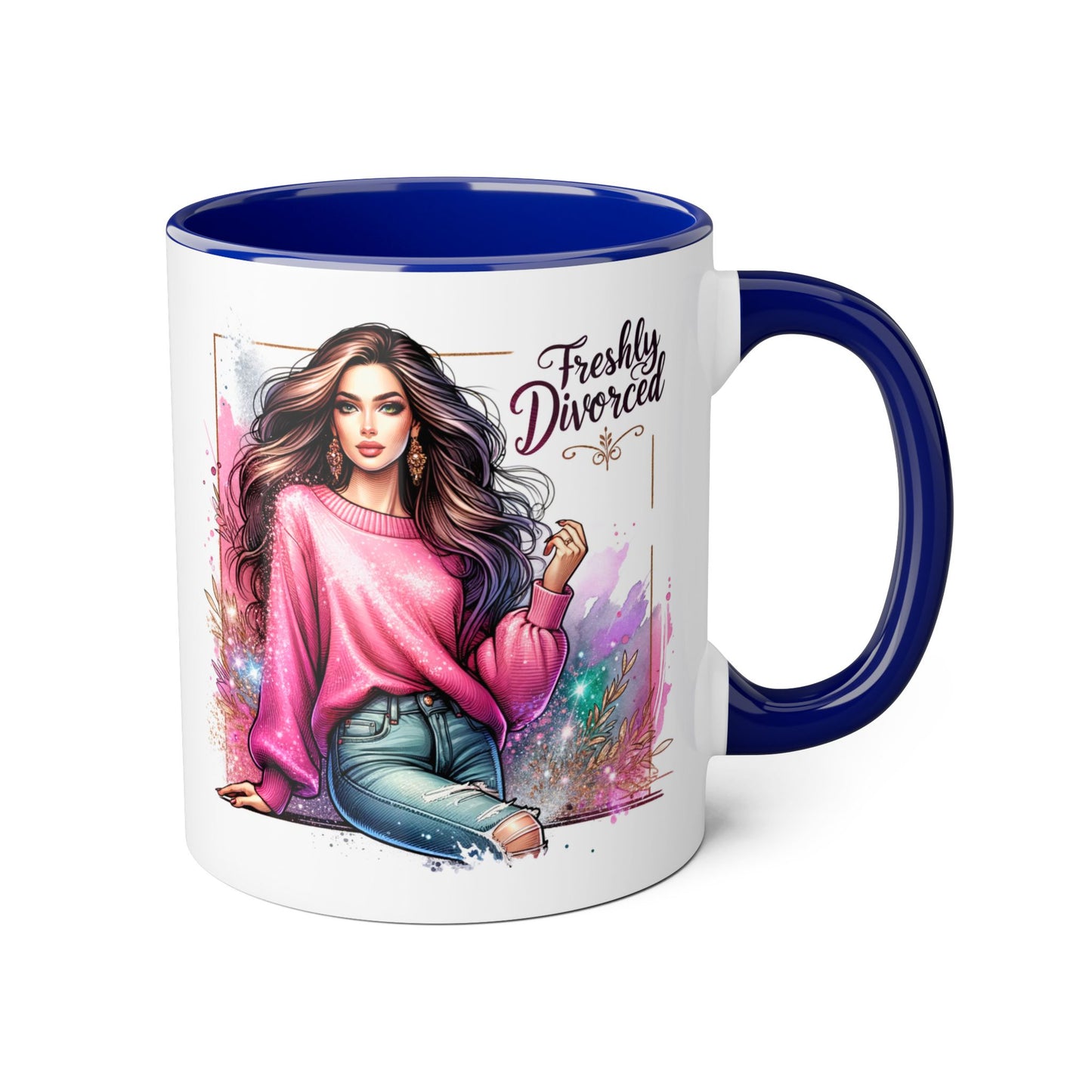 Freshly Divorced Accent Mug | Empowering Coffee Cup for Newly Single | Celebrate New Beginnings | Humorous Gift for Friends | Divorce [...]
