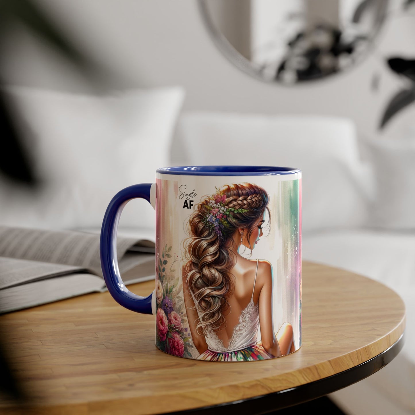 Elegant Floral Accent Mug - Perfect for Coffee Lovers, Gift for Her, Tea Time, Home Decor, Birthdays or Celebrations