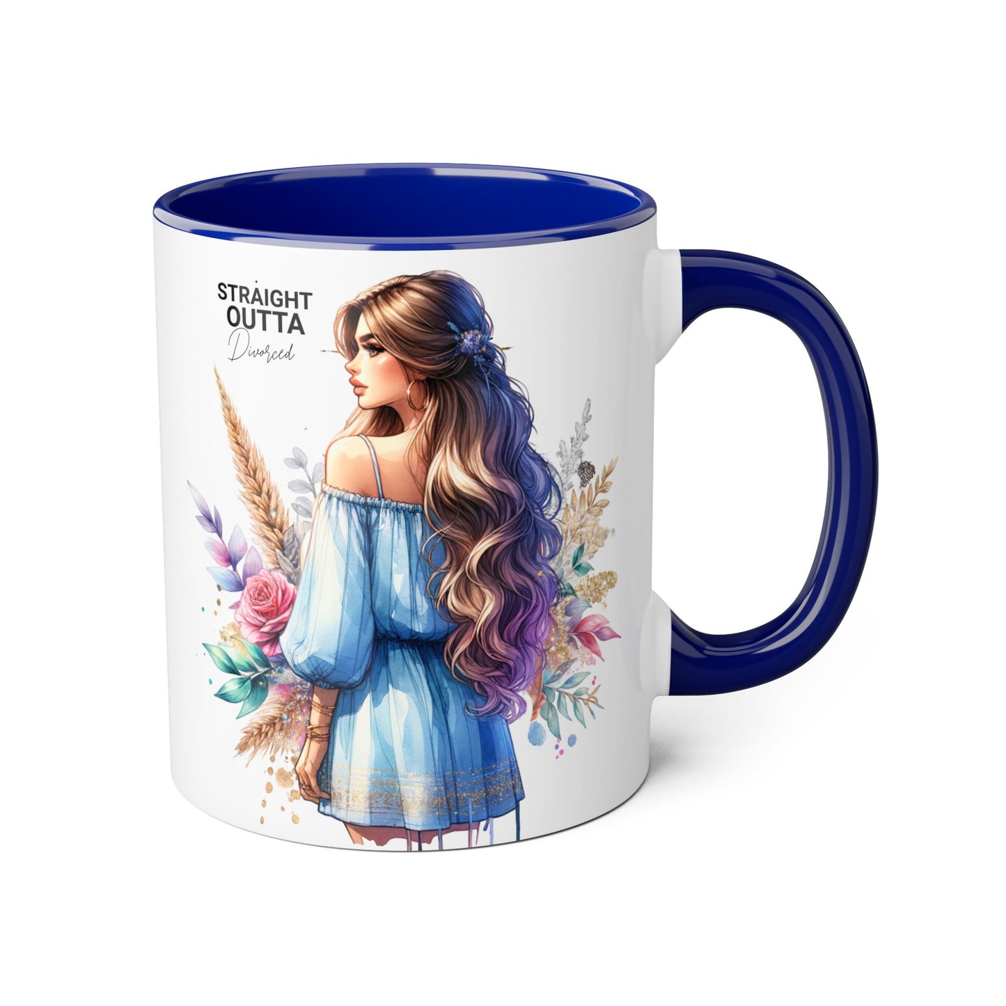 Straight Outta Divorced Humoristic Artistic Accent Mug -  Inspiring Gift for Her, Coffee Tea Cup, Home & Kitchen Decor, Personalized Unique Gift