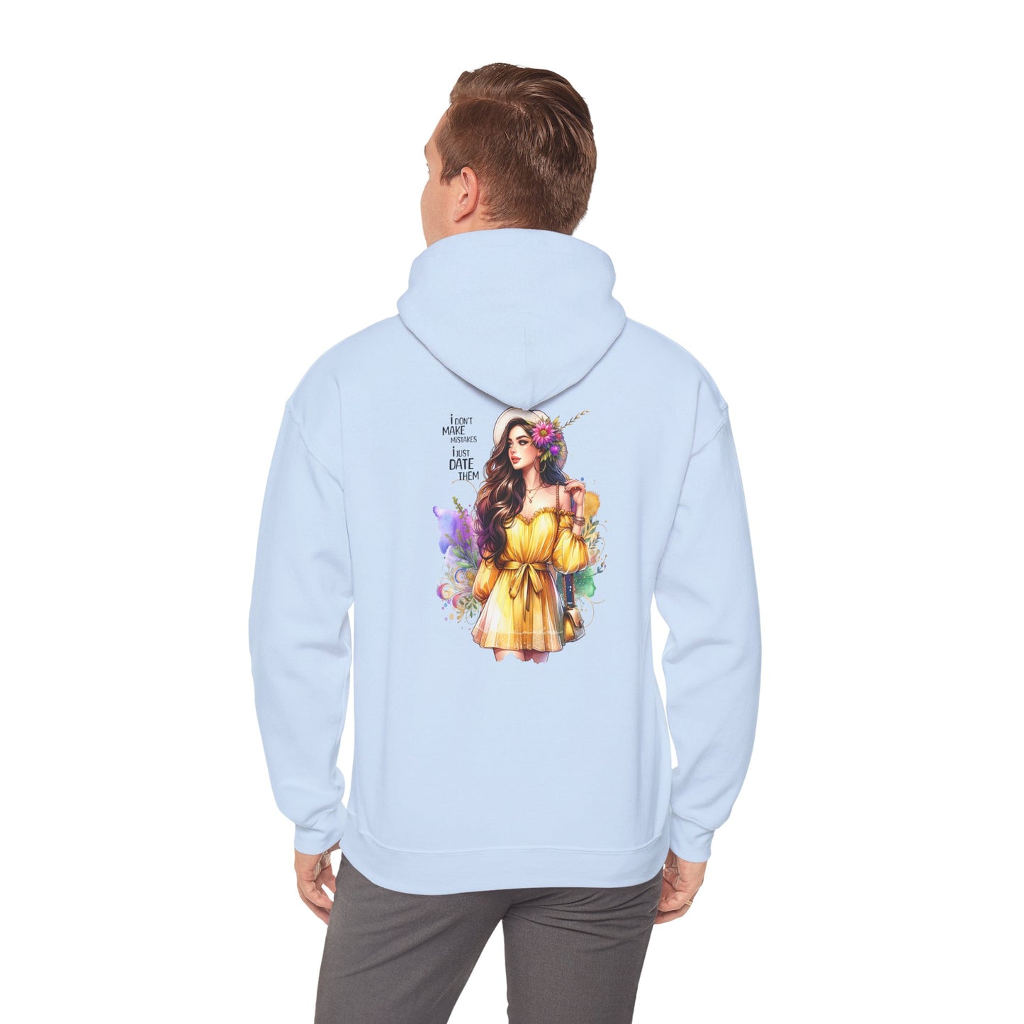 I Don`t Make Mistakes, I Just Date Them Vibrant Floral Art Hoodie - Unisex Heavy Blend Sweatshirt For Cozy Days, Ideal For Gift Giving, Casual Wear, Spring Celebrations