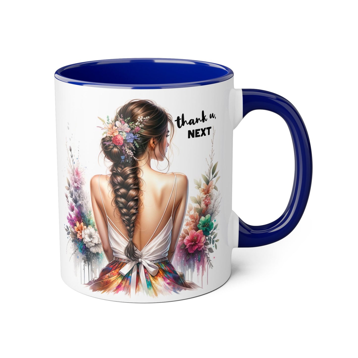 Thank U, Next Floral Thank You Accent Mug - Ideal Gift for Friends, Home Decor, Coffee Lovers, Birthday, Appreciation Moments, Artful Drinkware