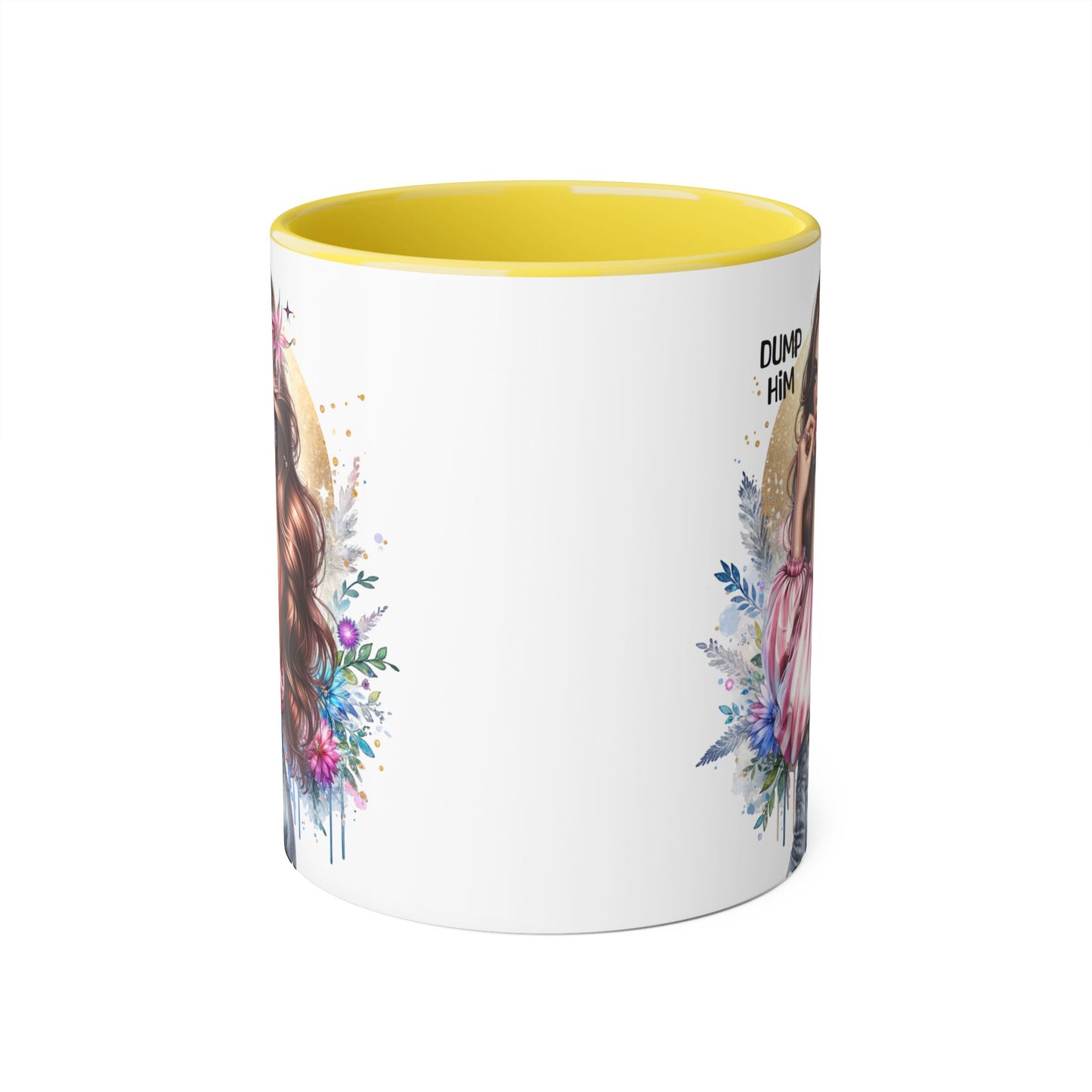 Dump Him Accent Mug, Coffee Cup for Empowering Women, Fun Gift for Friends, Inspirational Drinkware, Birthday, Self-care