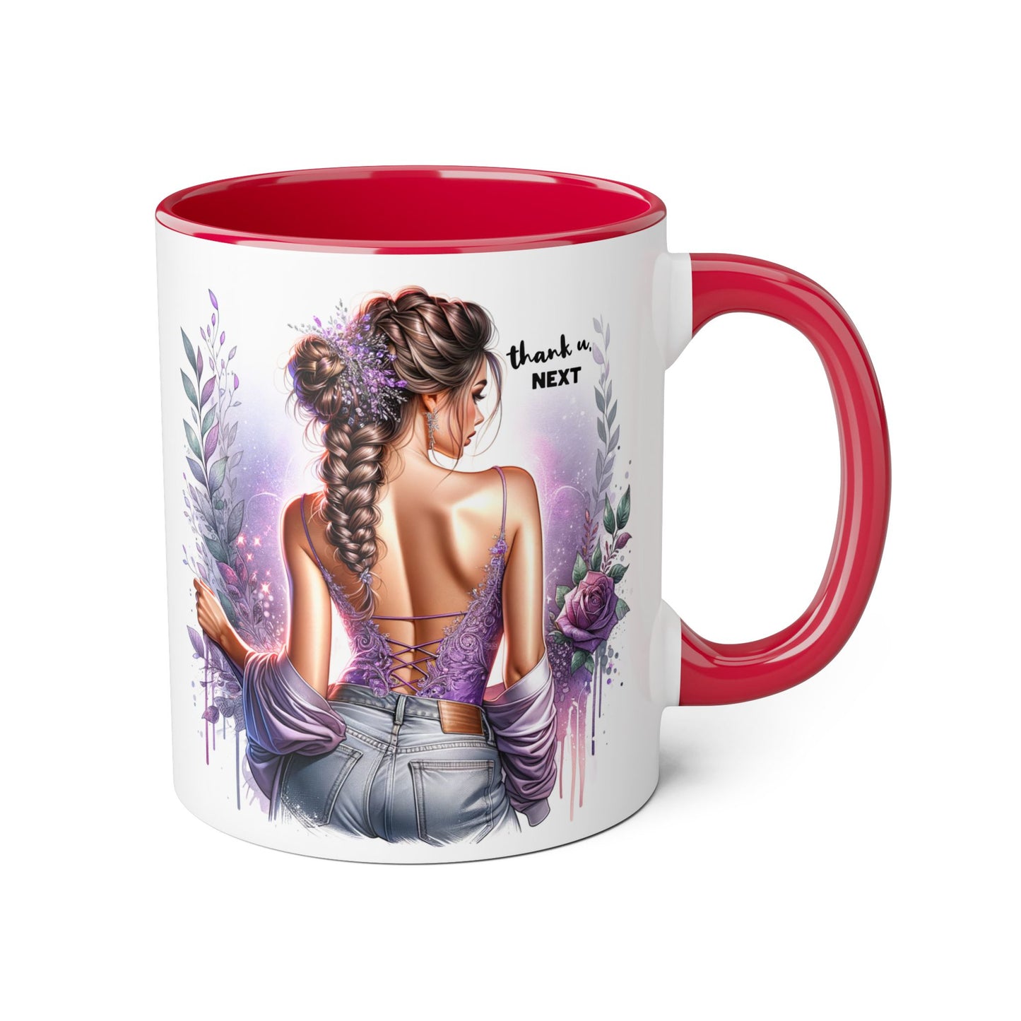 Thank U, Next Accent Mug | Inspirational Coffee Cup, Yoga Gift, Meditation Mug, Unique Home Decor, Self-Care Present