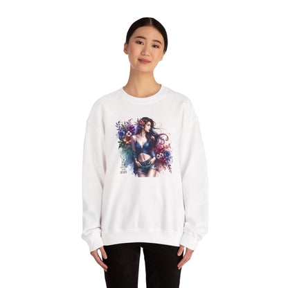 I Am My Own Happily Ever After  Floral Goddess Sweatshirt | Cozy Unisex Crewneck | Perfect Gift for Fall/Winter, Artistic Apparel, Wall Art Sweatshirt, Everyday Wear