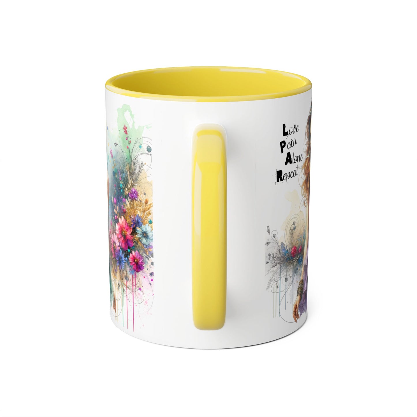 Whimsical Floral Accent Mugs, 11oz - Perfect for Coffee Lovers, Gift for Her, Home Decor, Birthday, Mother's Day