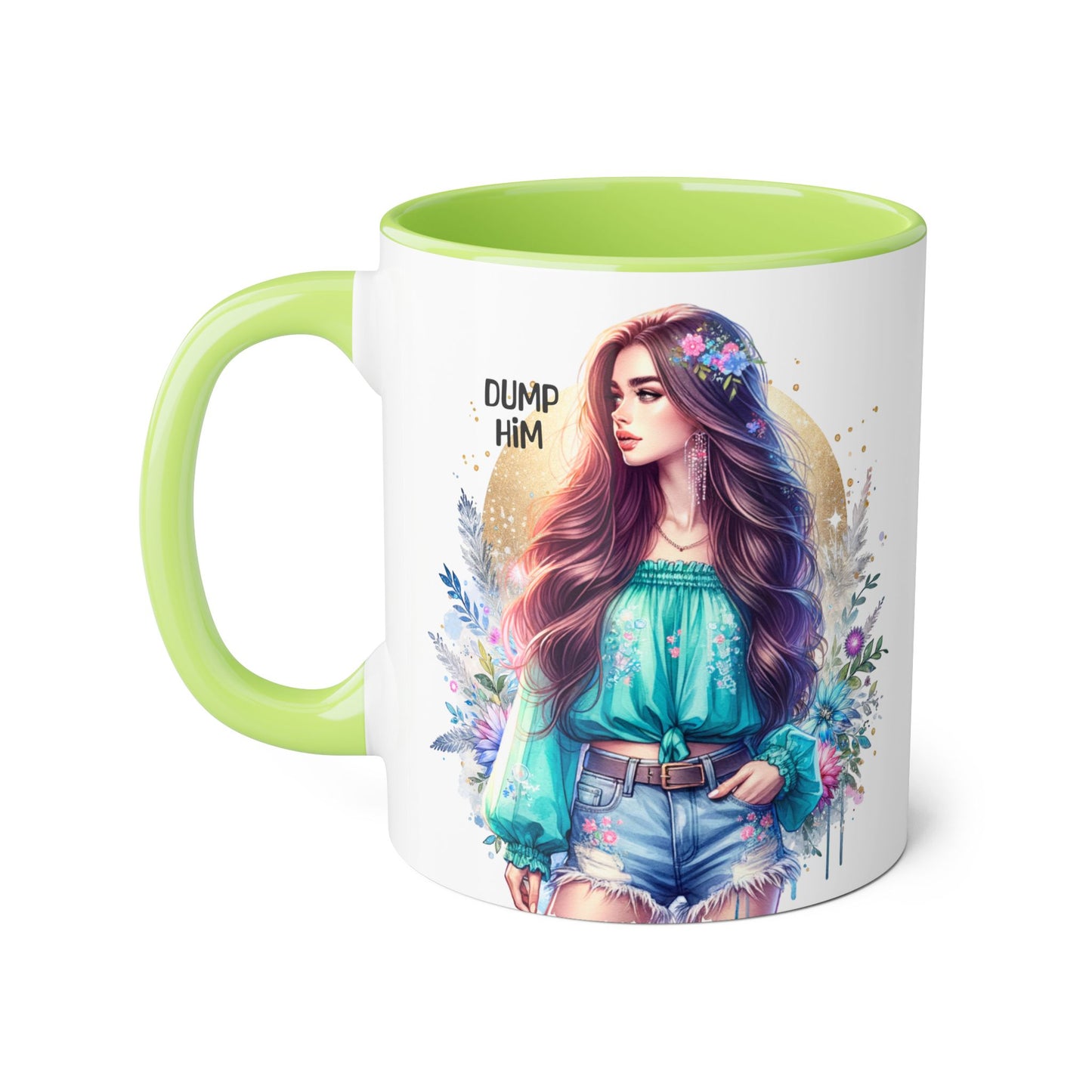 Empowered Woman Accent Mug, Inspirational Coffee Cup, Gift for Her, Motivational Mug, Art Mug for Friends, Self-Care