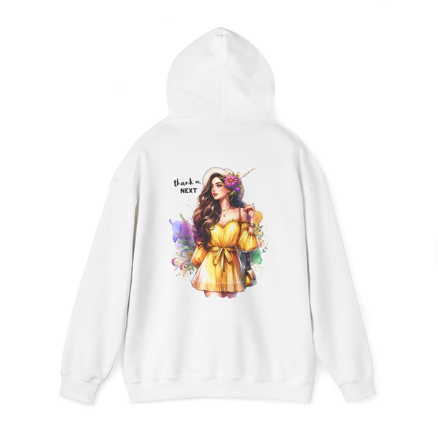 Thank U, Next Whimsical Fairy Art Hooded Sweatshirt, Cozy Apparel, Unique Gift, Casual Wear, Comfortable Layer
