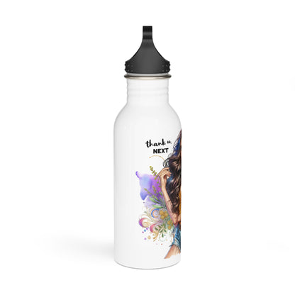 Thank U, Next Stylish Stainless Steel Water Bottle with Inspirational Design, Eco-Friendly Water Bottle, Gift for Her, Workout Hydration, Travel Companion
