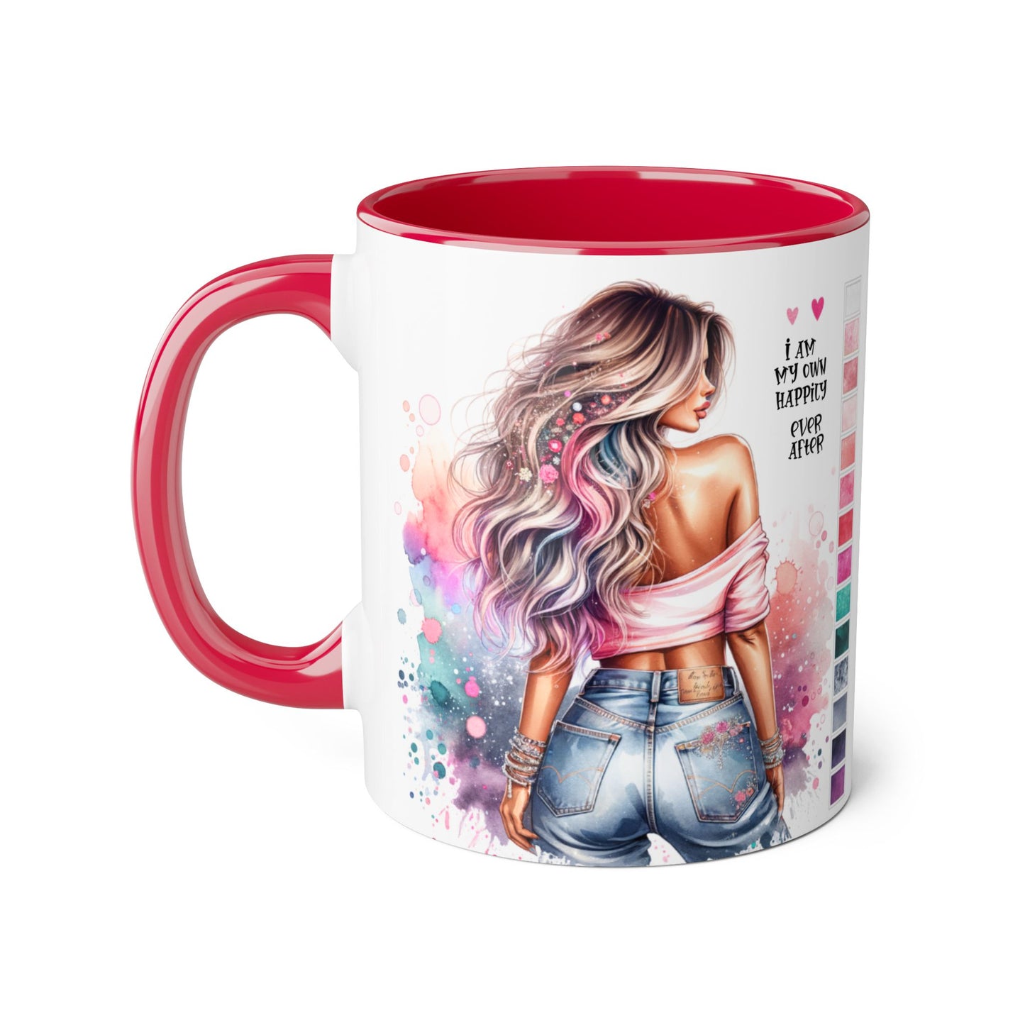 I Am My Own Happily Ever After Colorful Inspirational Accent Mug - Perfect for Coffee Lovers, Art Enthusiasts, Gift Ideas, Motivational Coffee Cup, Cozy Vibes