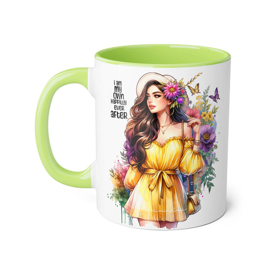 I Am My Own Happily Ever After Empowering Accent Mug: My Own Aesthetic Ever After, Unique Gift, Inspirational Coffee Cup, Artistic Drinkware, Home & Office Decor