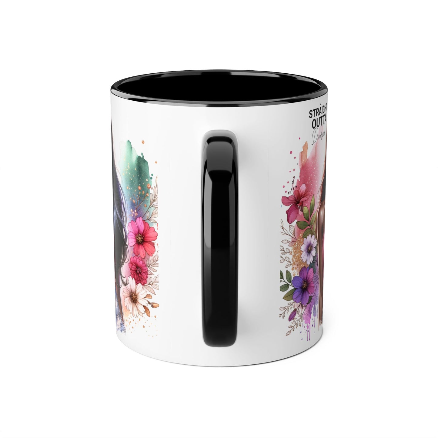Straight Outta Divorced Humoristic Vibrant Accent Mugs, Gift for Her, Motivational Coffee Mug, Floral Design Mug, Unique Art Mug, Birthday Gift Idea, Home Decor