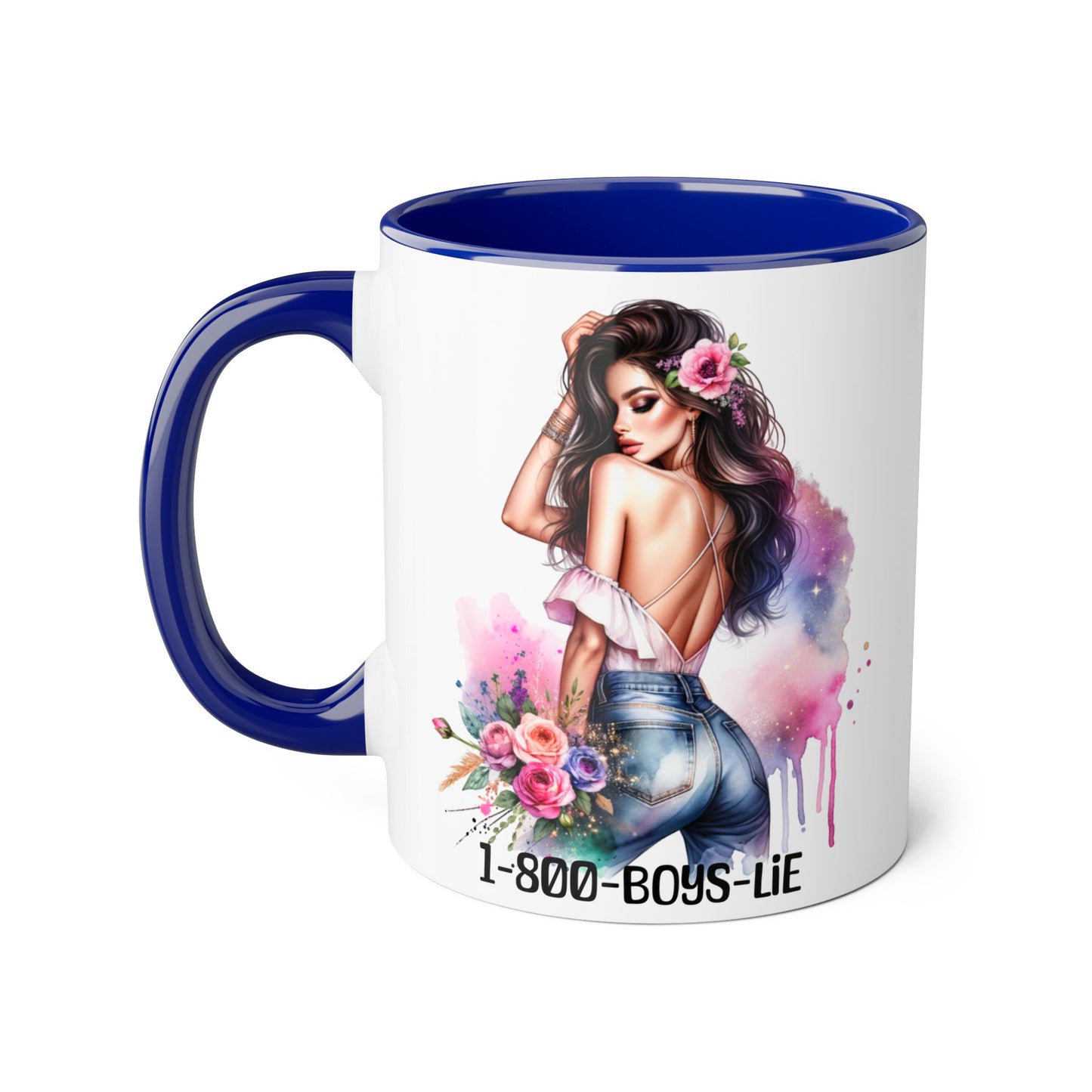 Stylish Accent Mugs, 11oz - Fun Gift for Friends, 1-800-BOYS-LIE, Coffee Lover Present, Unique Mug for Selfies