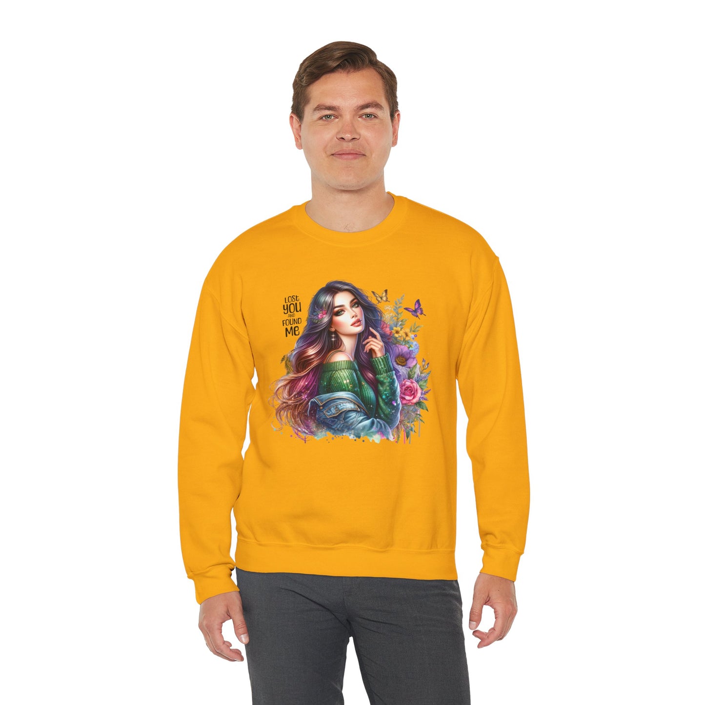 Lost You And Found Me Bohemian Floral Crewneck Sweatshirt, Cozy Graphic Sweatshirt, Gift for Her, Unique Art Pullover, Spring Fashion Crew