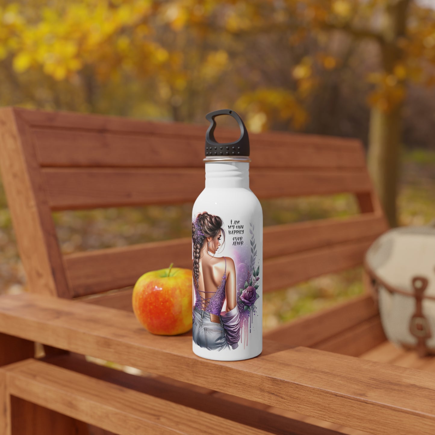 Artistic Stainless Steel Water Bottle - 'I Am My Own Happily Ever After '