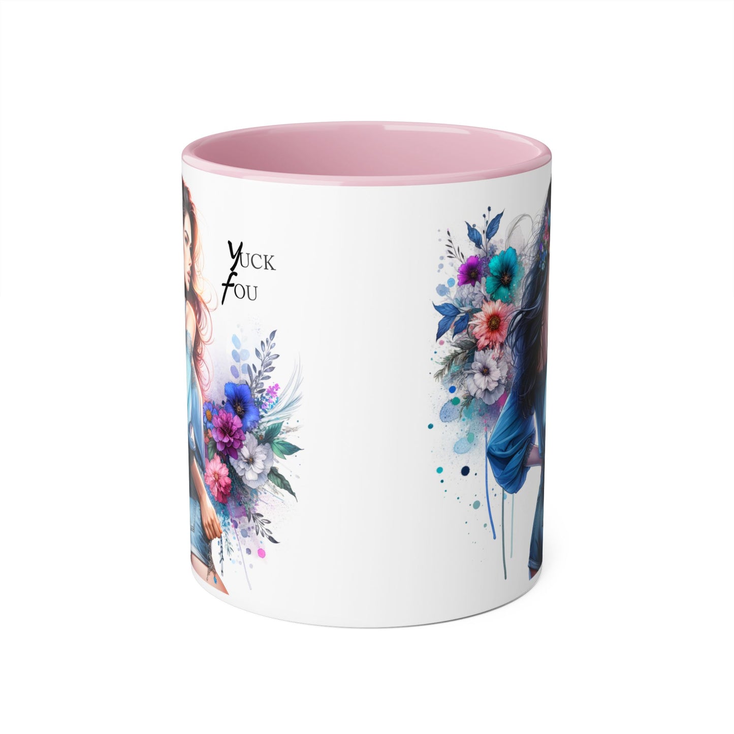 Yuck Fou Floral Graphic Accent Mug: Perfect Gift for Tea Lovers, Coffee Breaks, Home Decor, Inspirational Quotes, Mother's Day, Birthdays