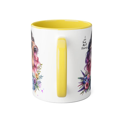 I Can Buy Myself Flowers Floral Accent Mug, Trendy Coffee Cup for Flower Lovers, Gift for Garden Enthusiasts, Home & Office Decor, Unique Floral Design