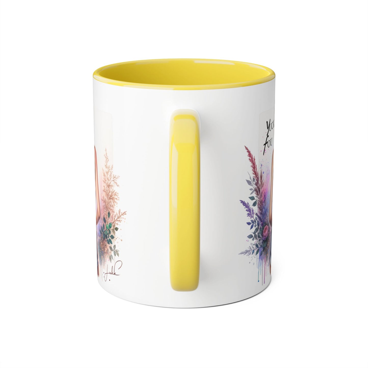 Yuck Fou Stylish Floral Accent Mug, Gift for Friends, Motivational Coffee Cup, Cute Home Decor, Art Lover's Mug, Perfect for Holidays
