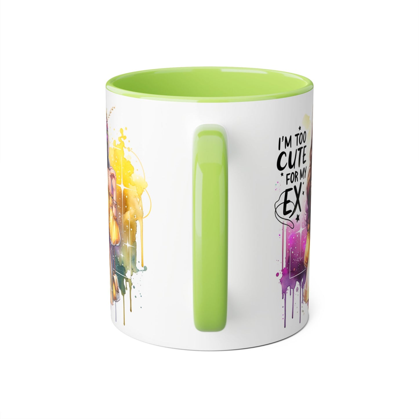 Cute Ex-Related Accent Mugs, 11oz - Quirky Gifts, Funny Coffee Cup, Relationship Humor, Self-Love Mug, Colorful Artwork