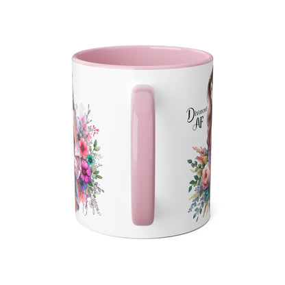 Divorced AF Accent Mug - Trendy Floral Coffee Cup, Perfect Gift for Empowered Women, Humor, Self-Care, Friendship