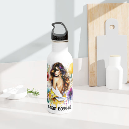 1-800-Boys-Lie Floral Water Bottle with Chic Design, Perfect for Fitness, Gift Ideas, Eco-Friendly Hydration, Personal Water Container, Stylish Drinkware
