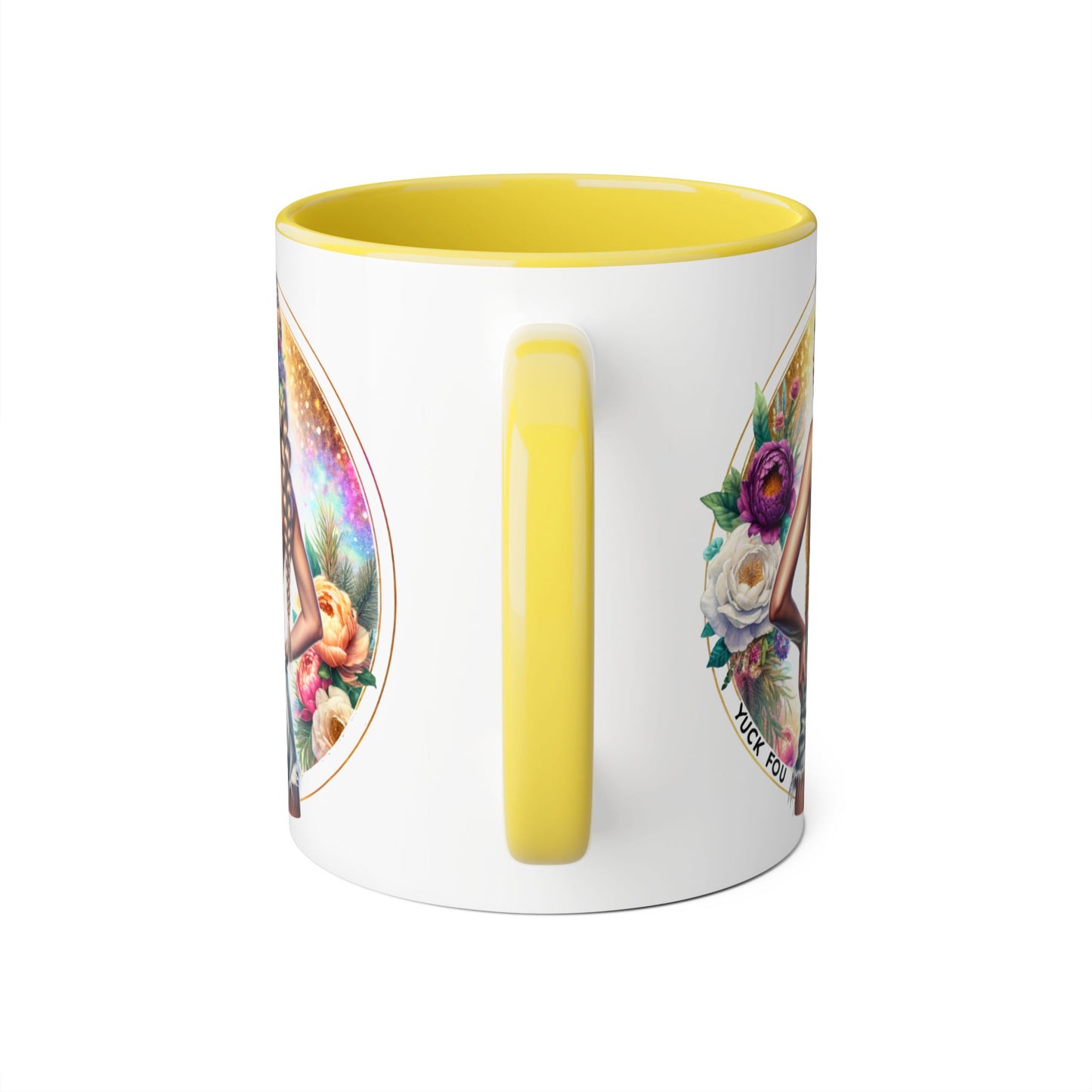 Yuck Fou Artistic Accent Mugs - Beautiful Floral Designs for Coffee Lovers, Gift for Friends, Home Decor, Birthday, Everyday Use