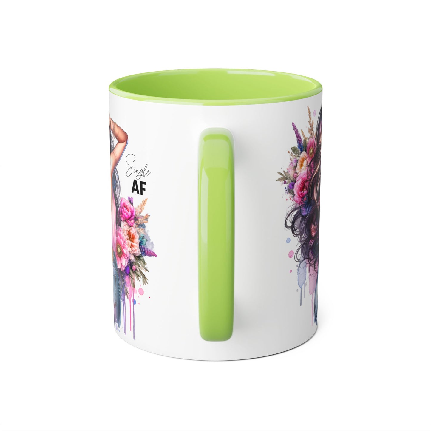 Single AF Chic Floral Accent Mug, Stylish Coffee Cup, Gift for Her, Trendy Home Decor, Birthday Present, Self-Love Reminder
