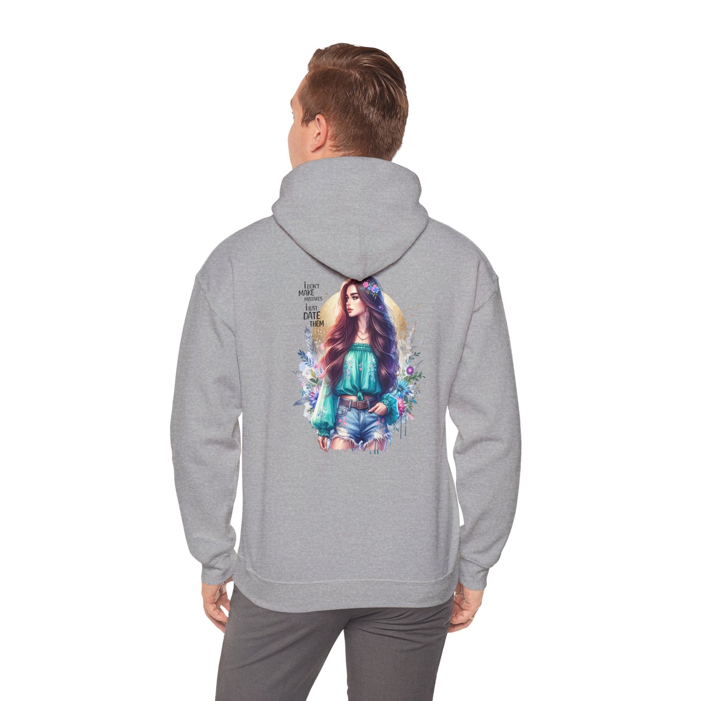 I Don`t Make Mistakes, I Just Date Them Whimsical Art Hoodie, Comfortable Unisex Sweatshirt, Boho Chic Gift, Cozy Streetwear, Perfect for Relaxed Days or Any Occasion