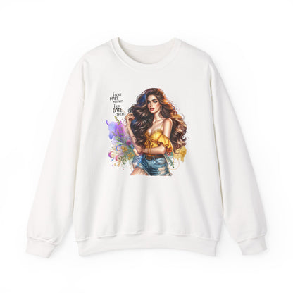I Don`t  Make Mistakes, I Just Date Them Artistic Crewneck Sweatshirt - Perfect for Casual Outings, Gifts, Festivities, and Everyday Comfort, Featuring Colorful Designs