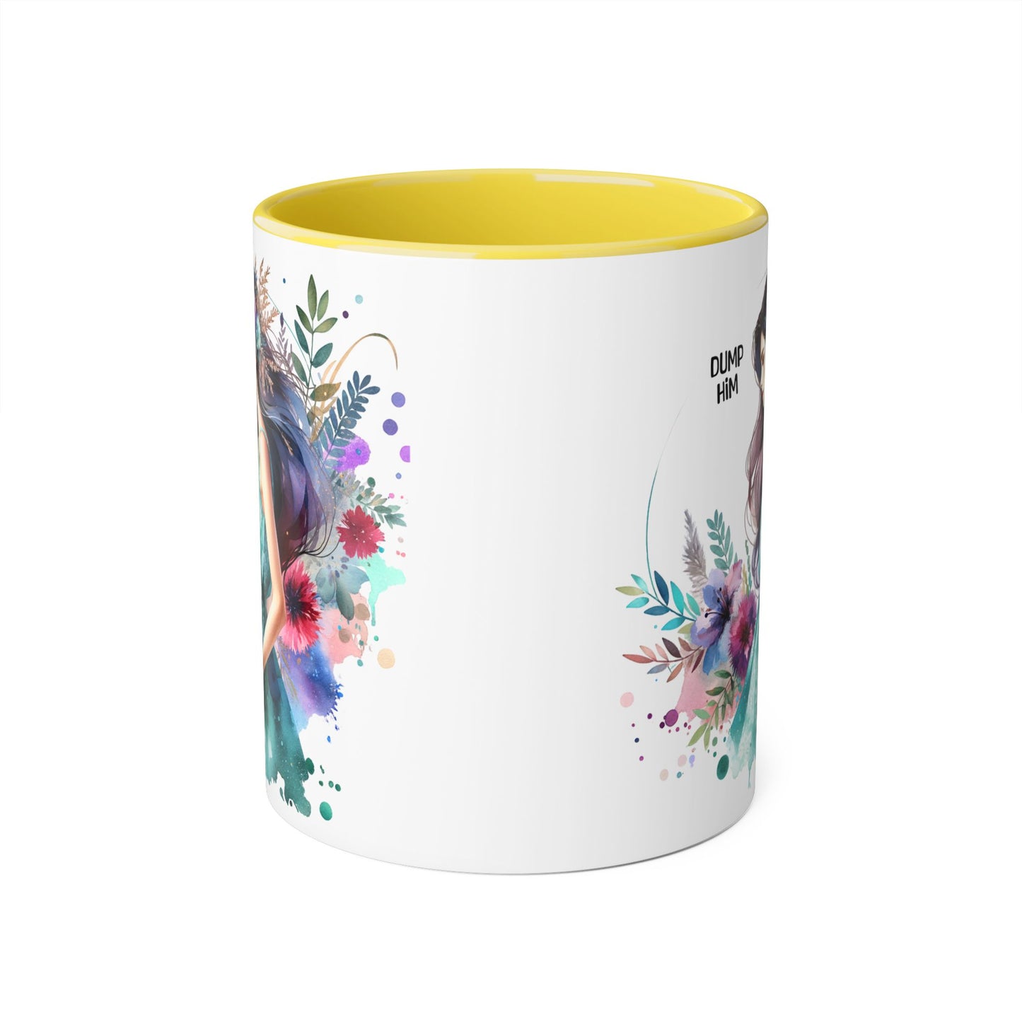 Whimsical Motivational Accent Mug, Inspirational Gift Mug, Cute Coffee Cup, Flower Art Drinkware, Unique Present for Friends