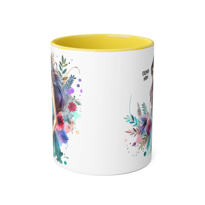 Whimsical Motivational Accent Mug, Inspirational Gift Mug, Cute Coffee Cup, Flower Art Drinkware, Unique Present for Friends