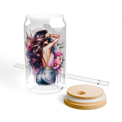 Thank U, Next Stylish Sipper Glass with Artistic Design – Perfect for Home Decor, Gifts, & Celebrations, Kitchen Companion, Eco-Friendly Drinkware