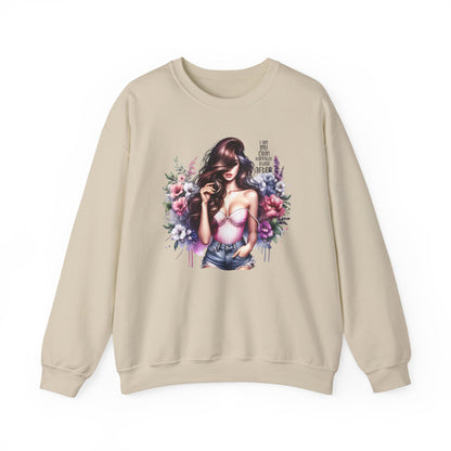 I Am My Own Happily Ever After  Floral Goddess Crewneck Sweatshirt, Cozy Women's Apparel, Boho Style, Gift for Her, Trendy Sweatshirt, Chic Layering Piece